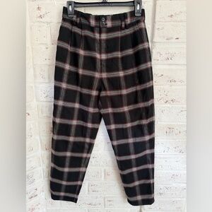 BP x Claudia Sulewski Black, Red and White  Plaid Flannel Women's Trousers-S